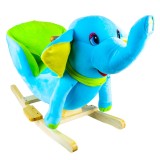 Cumpara ieftin Elefant balansoar pentru bebelusi, lemn + plus, albastru, 60x34x45 cm, China