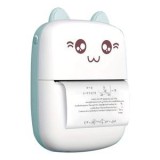 Imprimanta termica portabila cu design pisica, Alba, 8x3.5x11cm, Cablu USB &amp; Hartie termica, CMCLASS
