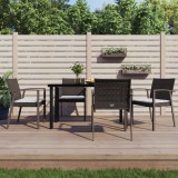 VidaXL Set mobilier de grădină cu perne, 5 piese, poliratan și oțel