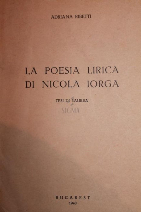 LA POESIA LIRICA DI NICOLA IORGA