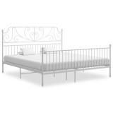 Cumpara ieftin Cadru de pat, alb, 180x200 cm, metal