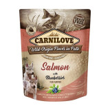 Carnilove Dog Pouch Pat&eacute; Salmon with Blueberries for Puppies, 300 g