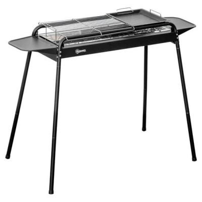 Gratar gradina/camping cu carbuni, portabil, grill dreptunghiular, cu rafturi, structura inox, 113x56x82&amp;nbsp;cm foto