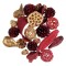 Potpourri Decorativ Crăciun, 200g, Culori Roșu și Auriu, Conuri, Frunze, Sfere și Pomușoare