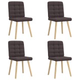 Cumpara ieftin Scaune de bucătărie, 4 buc., maro &icirc;nchis, material textil