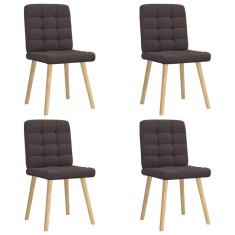 vidaXL Scaune de bucătărie, 4 buc., maro &icirc;nchis, material textil