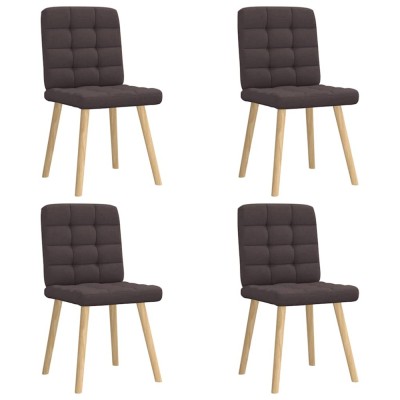 vidaXL Scaune de bucătărie, 4 buc., maro &amp;icirc;nchis, material textil foto