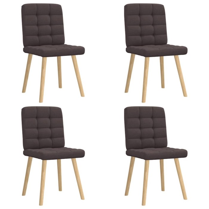 vidaXL Scaune de bucătărie, 4 buc., maro &icirc;nchis, material textil