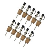 Cumpara ieftin Set 10 picuratoare universale pentru sticle, 9.2 x 2.3 cm fiecare, inox, pluta naturala, capac din silicon, control precis al turnarii pentru bauturi