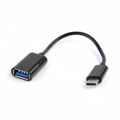 CABLU adaptor OTG GEMBIRD pt. smartphone USB 2.0 Type-C (T) la USB 2.0 (M) 16cm asigura conectarea telef. la o tastatura mouse HUB stick etc. negru &amp;amp;q foto