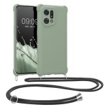 Husa Kwmobile pentru OPPO Find X5, Verde, Silicon, KWM000016WN005C, Textil, Carcasa