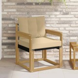 vidaXL Canapea de exterior Lemn solid de Acacia și Textilene Alb 3439035