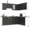 Set dulap de bucătărie 11 piese &bdquo;Porto&rdquo; lemn negru prelucrat