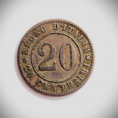 moneda Italia 20 centesimi 1894 ( R ) km # 28