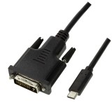 CABLU video LOGILINK, adaptor USB 3.1 Type-C (T) la DVI-D DL (T), 1.8m, rezolutie maxima Full HD (1920 x 1080) la 60 Hz, negru, &amp;quot;UA0331&amp;quot; (ti
