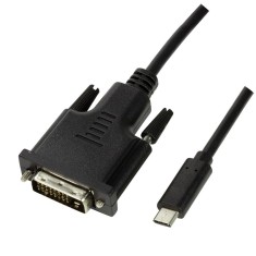 CABLU video LOGILINK, adaptor USB 3.1 Type-C (T) la DVI-D DL (T), 1.8m, rezolutie maxima Full HD (1920 x 1080) la 60 Hz, negru, &quot;UA0331&quot; (timbru verde