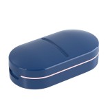 Organizator medicamente, Dispozitiv Taiere/Sfaramare Pastile, Ideala pentru Calatorii, Portabila, Perie pentru Curatare, Compartiment depozitare, 8.5x