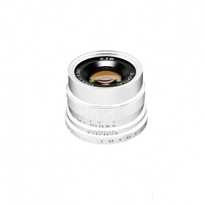 Obiectiv manual 7Artisans 35mm F2.0 Silver pentru Leica M-mount