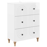 vidaXL Dulap cu sertare Alb foarte lucios 66 x 34,5 x 90 cm 894149