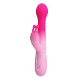 Vibrator Rabbit Dejon, 15 Moduri Stimulatoare, Silicon, USB, Roz, 22.6 cm