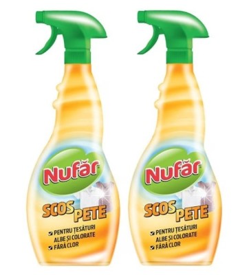 Set Solutie Scos Pete pentru Tesaturi Albe si Colorate Nufar, fara Clor, 2 x 500 ml foto