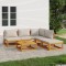 vidaXL Set mobilier grădină, perne gri deschis, 6 piese, lemn masiv 3155299