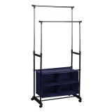 Cumpara ieftin Suport haine si cutie depozitare incaltaminte Sandor 80x42x96-165 cm