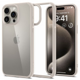 Husa antisoc iPhone 15 Pro Spigen Ultra Hybrid Natural Titanium