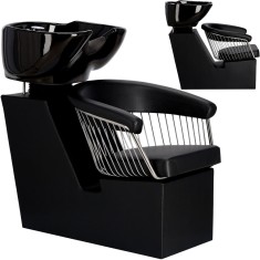 Scafa coafor Zoe pentru salonul de coafură și frizerie cu bol ceramic mobil armătură baterie si cască
