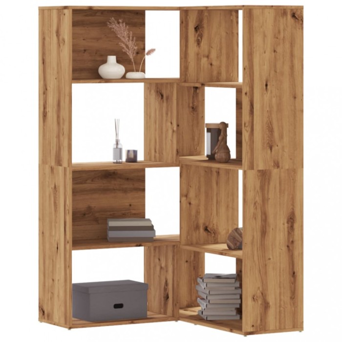 Gossi biblioteca 4 nivel stejar artizanal 85x85x140 cm lemn prelucrat