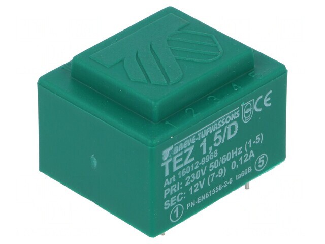 Transformator &icirc;ncapsulat 1,5VA 230VAC 12V PCB