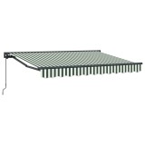 vidaXL Copertină retractabilă manuală Verde și alb 3,5 x 2 m 3420419