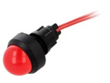 Lampă de control LED roșie 230VAC &Oslash;13mm IP40 plastic