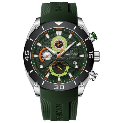 Ceas barbatesc de mana Naviforce Sport Casual Fashion Afisare data Cronograf Verde foto