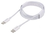 Cablu USB-C 2.0 Alb 1m 480Mbps 60W, QOLTEC