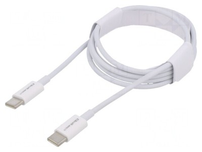 Cablu USB-C 2.0 Alb 1m 480Mbps 60W foto
