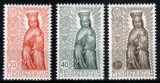 Liechtenstein 1954, Mi #329-331**, Madona, Fecioara Maria, sculptura in lemn sec. XIV, arta, MNH, cota 65,- &euro;!