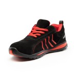 Adidasi de protectie Fusion cu bombeu metalic S1 negru rosu