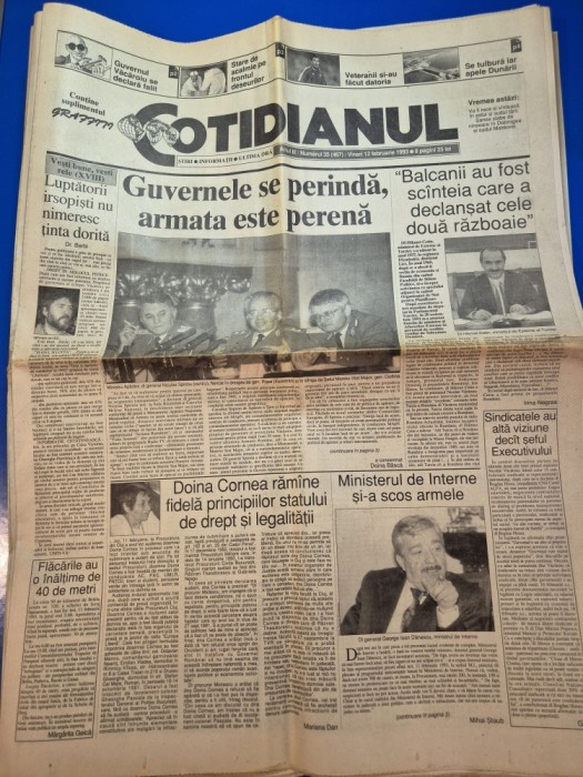 ziarul cotidianul 12 februarie 1993 - articol doina cornea