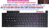 Tastatura Laptop Gaming, Asus, ROG Strix G18 G814J, G814JU, G814JV, G814JI, G814JVR, G814JZR, G814JZR, iluminata, RGB 4 Zone, neagra, layout US