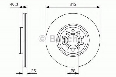 Disc frana AUDI A4 Cabriolet (8H7, B6, 8HE, B7) (2002 - 2009) BOSCH 0 986 479 S23 foto