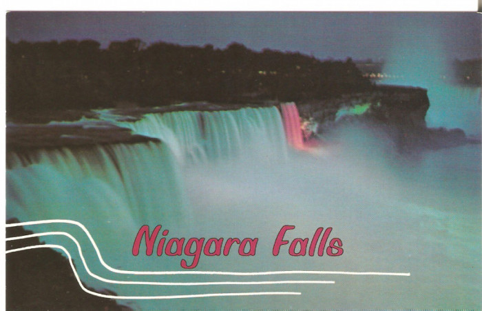 SUA AMERICAN Falls Illuminated TAKEN FROM Niagara Falls Canada