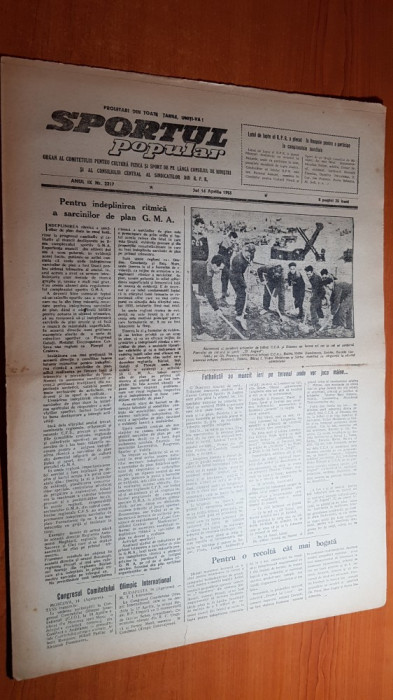 sportul popular 16 aprilie 1953-stefan covaci,parcurgerea crestei muntilor rodna