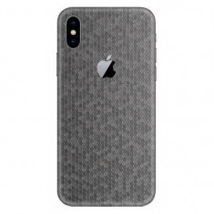 Set Folii Skin Acoperire 360 Compatibile cu Apple iPhone XS Max (Set 2) - ApcGsm Wraps HoneyComb Gray