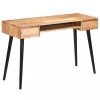 Masa de scris vidaXL, lemn masiv salcam, 118x45x76cm, birou calculator cu 2 sertare si raft, maro