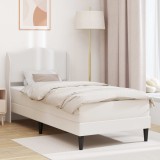 vidaXL Cadru de pat cu headboard Alb 90 x 190 cm Piele artificială 42027839