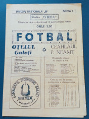 Program meci fotbal OTELUL GALATI - CEAHLAUL PIATRA NEAMT (09.09.1990) foto