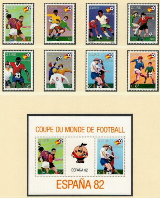 Zaire 1981 - Campionatul Mondial de fotbal, serie+colita neuzata foto
