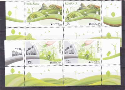 GANDESTE VERDE,EUROPA 2016,SERII IN PERECHE, MNH,ROMANIA.2016,Lp.2183 foto