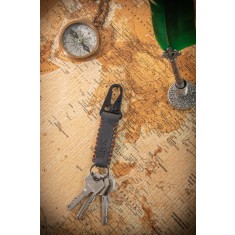 Breloc din piele naturala, handmade, lucrat si cusut manual, Nero, Negru, Produs in Romania